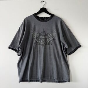 Emergency Exit Choppers Unltd Graphic T-Shirt Gray Mens XXL Oversized Biker Tee
